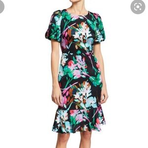 *NEW* Milly Liora Neon Floral Silk Satin Dress